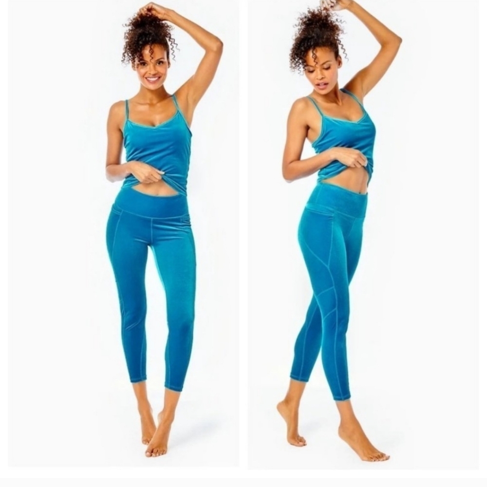 NWTโ Lilly Pulitzer Teal Luxetic Hi-rise Weekender Legging Size XXS